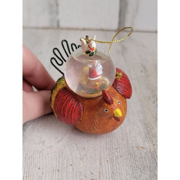 Unique chicken hen baby chick snowglobe ornament Xmas vintage - Picture 3 of 7